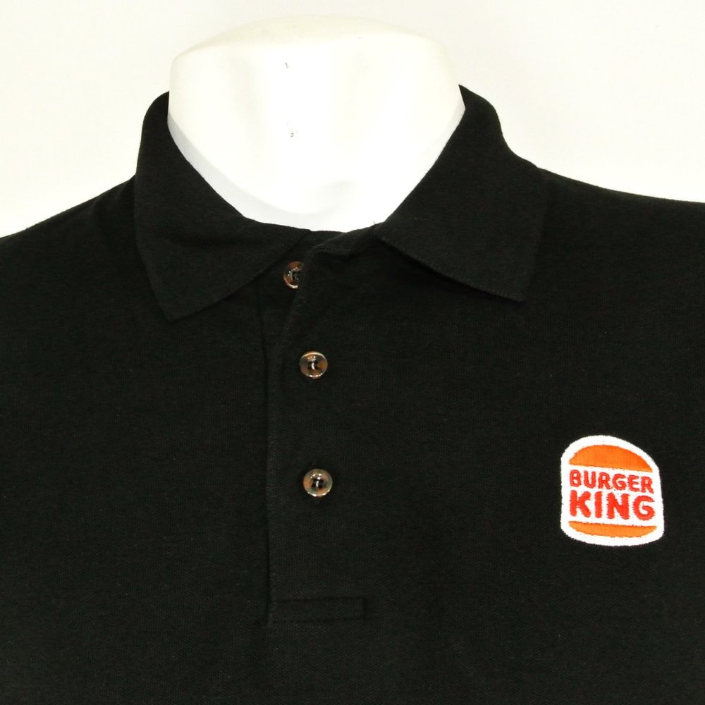 BURGER KING Black Polo Shirt Employee Uniform NEW Size M Medium - Picture 3 of 7